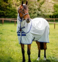 Horseware Ireland Amigo Airflow insektsbeskyttelse dekken - Check/Atlantic Blu< Insektsdekken