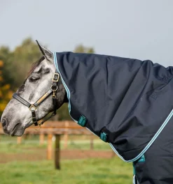 Horseware Ireland Amigo 1200D Ponni Plus 250gr - Navy/Aqua/Turquoise< Regndekken