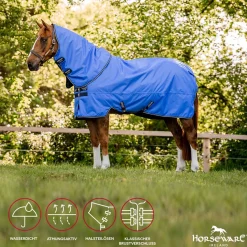 Horseware Ireland Amigo Hero Ripstop Plus 100g - Blue/Navy & Grey< Regndekken