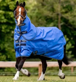 Horseware Ireland Amigo Hero Ripstop Plus 100g - Blue/Navy & Grey< Regndekken