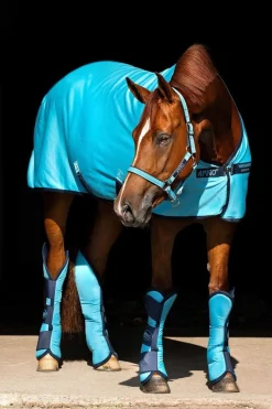 Horseware Ireland Amigo Jersey Cooler - Delphinium Blue & Navy< Svettedekken