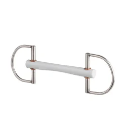 Beris D-ring trinsebitt 18 mm med comfort munndel< Muffebitt