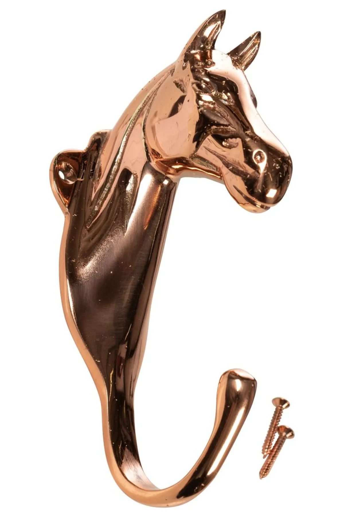 HKM Enkel knagg med hestehode Kopper< Stallutstyr