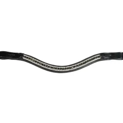 Eques Bølgeformet Pannereim med Svarte og Hvite Krystaller< Islandshest Hodelag