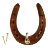 HKM Hestesko Knagg Tre og Messing< Stallutstyr